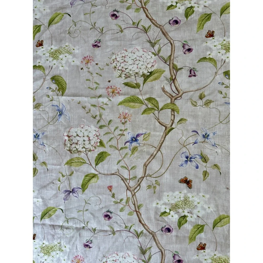 Colefax and Fowler Haslemere Linen Fabric Floral Hydrangea Butterfly 2.3yards‎